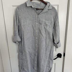 Quince Men's Light Gray Pinstripe Button-Down Shirt